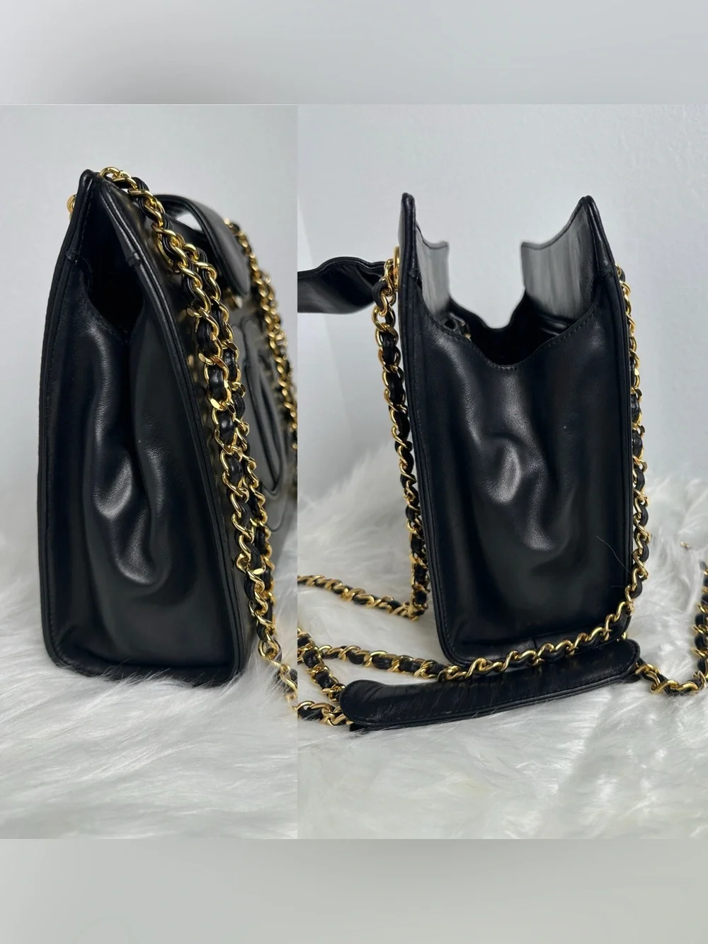 💯Authentic CHANEL Black Lambskin Shoulder Bag with Gold Chain Strap🍀